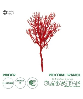 GloboStar® Artificial Garden RED CORAL BRANCH 21468 Τεχνητό Διακοσμητικό Κλαδί Κόκκινο Koράλι Y35cm